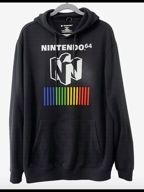 Nintendo 64 Black Rainbow Logo Hoodie